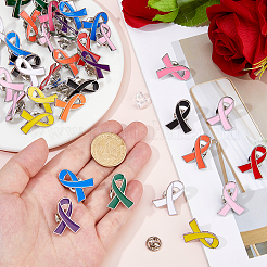 100 шт. 3 стиля розовая лента эмалированная булавка для осведомленности о раке груди&nbsp;JEWB-FH0002-53B