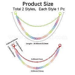 2 шт. двухцветные резиновые двухслойные цепные ремни для брюк&nbsp;AJEW-GF0011-20C