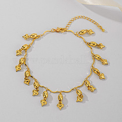 Винтажные женские браслеты на ногу в этническом стиле с латунными сердечками и кисточками&nbsp;TZ4948