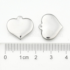 Ciondoli a forma di cuore con etichetta vuota stampata in acciaio inossidabile 304&nbsp;X-STAS-R063-02