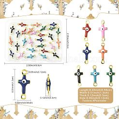 28 шт. 7-х цветные латунные эмалевые соединительные подвески&nbsp;KK-FS0002-04