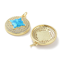 Латунные микропаве прозрачные подвески с фианитом&nbsp;KK-L213-003G