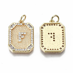 Messing micro pave klare zirkonia anhänger&nbsp;KK-S356-234F-G-NF