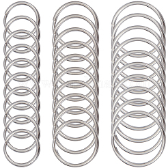 60 Stück 3 Stile geteilte Schlüsselringe aus 304 Edelstahl&nbsp;STAS-CY0001-02P