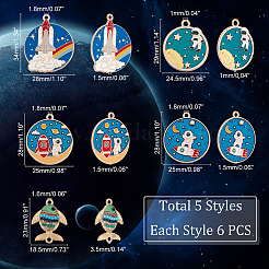 Подвески из сплава эмали 30шт 5 стиля&nbsp;ENAM-PH0002-15