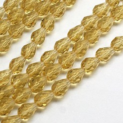 Fili di perline di vetro trasparente&nbsp;X-GLAA-R024-6x8mm-14