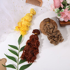 3 stücke 3 farben pp puppe perücke lange lockige haar&nbsp;DIY-GL0006-22
