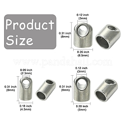 15 шт. 3 наконечника/кончики шнура из нержавеющей стали 303&nbsp;STAS-CJ0003-37