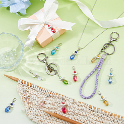 48 шт. 8 стильных подвесных украшений из стеклянного сплава&nbsp;HJEW-FH00126