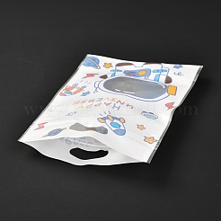 Sacs de rangement rectangulaires en plastique à fermeture éclair sur le thème de Noël pour bonbons&nbsp;OPP-I003-02B