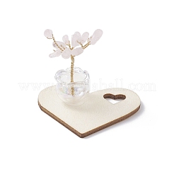 Copeaux de quartz rose naturel décorations arbre de vie&nbsp;AJEW-JD00014-01