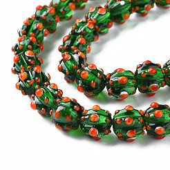 Fili di perle di lampwork irregolari fatti a mano trasparenti&nbsp;LAMP-T007-18-B10