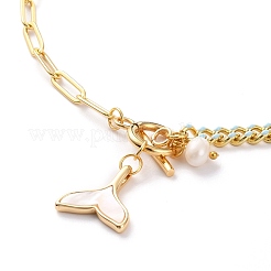 Collares con colgante de cola de pez de concha natural&nbsp;NJEW-JN03240-02