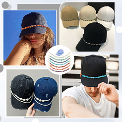 7 cadena para sombreros con cuentas de piedras preciosas naturales y sintéticas&nbsp;HJEW-PH02369