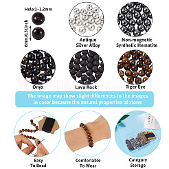 Набор для самостоятельного изготовления мужского браслета из смешанных камней&nbsp;DIY-FW0001-11