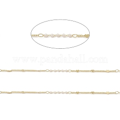 Цепочки из латуни в форме сердца и пластиковых жемчужных звеньев&nbsp;CHC-M025-34G