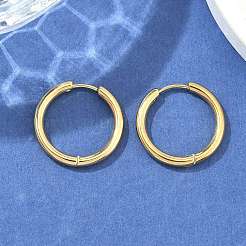 Orecchini a cerchio huggie in acciaio inossidabile placcato ionico (ip) 304&nbsp;EJEW-F111B-21mm-G