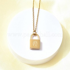 Collane con ciondolo a catena rolo in acciaio inossidabile 304&nbsp;NJEW-S444-01G-17