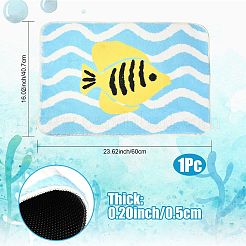 Alfombrilla de baño de fibra flocada con diseño de peces tropicales&nbsp;AJEW-FZC0003-05A
