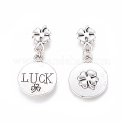 Tibetischer stil Aluminium Anhänger & Charms&nbsp;TIBEP-GC166-AS-NR