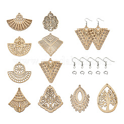 DIY 30 пара наборов для изготовления серег из натурального дерева&nbsp;DIY-TA0003-36P