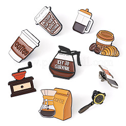 9 Stück 9 Stile Kaffee-Thema-Emaille-Pins&nbsp;JEWB-TA0001-33