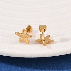 Серьги-гвоздики в форме звезды из нержавеющей стали 304&nbsp;EJEW-I320-10G