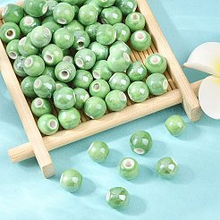 Perles rondes en porcelaine émaillée&nbsp;PORC-S489-8mm-09