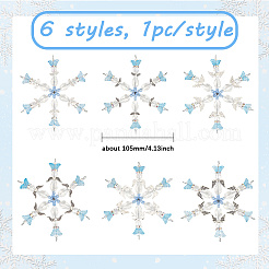 6 Stück 6 Stile Legierung & Glasperlen Schneeflocke mehrsträngige Verbinder&nbsp;PALLOY-SP00005