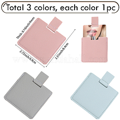 3 Stück 3 Farben Edelstahl-Handspiegel mit PVC-Abdeckung&nbsp;AJEW-SC0031-88B