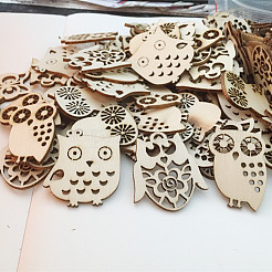 10pcs découpes creuses en forme de hibou en bois non fini&nbsp;WOCR-PW0003-08