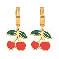 Серьги-кольца из нержавеющей стали 304 с эмалью&nbsp;EJEW-M080-01G