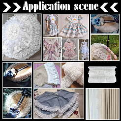 10 ярд тканевой эластичной кружевной отделки со складками&nbsp;OCOR-FG0002-61