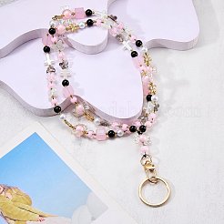 Glas- und Acrylperlen Kartenhalter Umhängeband Kette&nbsp;HJEW-SZ00085