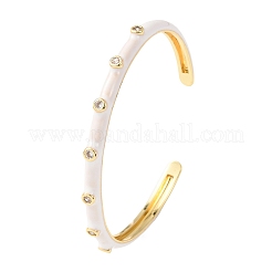 Messing-Armreife mit Mikropflaster und klaren Zirkonia für Damen&nbsp;BJEW-A163-02G-02