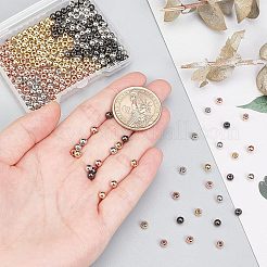 320шт 4 цвета латунные дистанционные бусины&nbsp;KK-NB0001-67