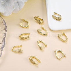 3 par de pendientes de aro de latón de 3 estilos&nbsp;KK-SZ0003-80