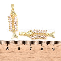 Pendenti in ottone con zirconi cubici rosa&nbsp;KK-E800-05A-G