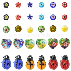 50 шт. 5 стиля бусины ручной работы миллефиори лэмпворк&nbsp;LAMP-YW0001-93