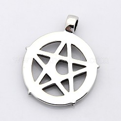 Retro-Ring aus 304 Edelstahl mit Pentagramm-Anhängern&nbsp;X-STAS-F006-132