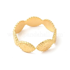 Ионное покрытие (ip) 304 нержавеющая сталь конский глаз открытый манжета кольцо для женщин&nbsp;RJEW-E063-26G