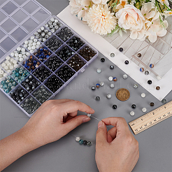 600шт. Набор круглых стеклянных бусин&nbsp;DIY-FG0006-71