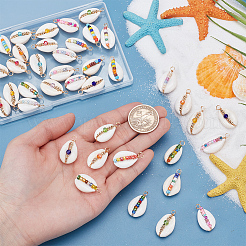 40 шт. подвески из натуральной ракушки каури&nbsp;PALLOY-UN00022