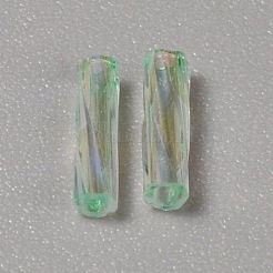 Transparente Farben Regenbogen Glas Twist Signalhornperlen&nbsp;GLAA-WH0039-12J