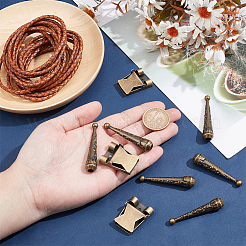 Corde tressée en cuir de vachette&nbsp;DIY-NB0013-34AB