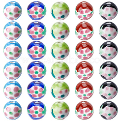 30 Uds. Cuentas de porcelana hechas a mano de 5 colores&nbsp;PORC-PA0001-44