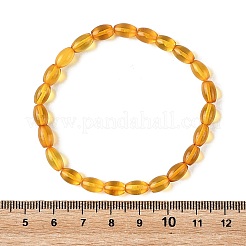 Braccialetti elastici con perline di ambra naturale per le donne&nbsp;BJEW-JB14240-02