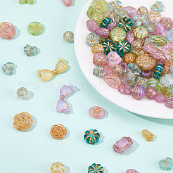 140pcs 4 styles de perles acryliques transparentes&nbsp;MACR-SC0002-80