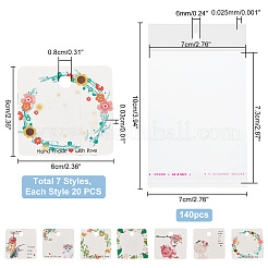 140 pz di espositore per fermagli per capelli in carta quadrata&nbsp;DIY-PH0013-49
