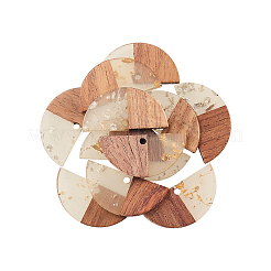 Pendentifs en résine transparente et bois de noyer&nbsp;RESI-CJ0001-46